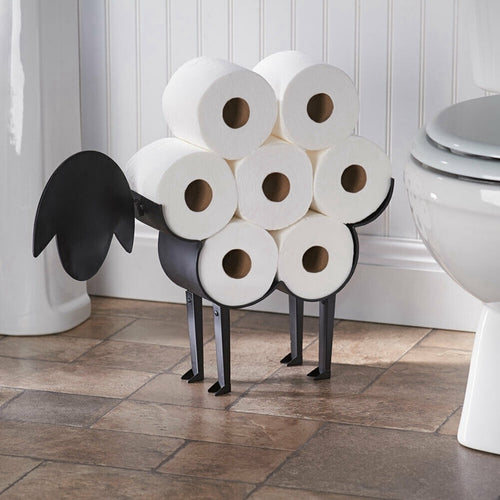 Indulge in the charm of this creative “baaaaah” th-room decor. The tissue rolls look like sheep’s wool and can be used in two ways 1) hanging on the wall using only two screws or 2) stand on the floor.  Prepare for compliments as guest and family will enjoy this touch of warmth and humor.  